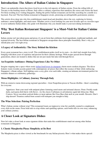 introduction the allure of italian cuisine