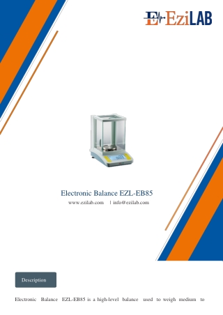 electronic balance ezl eb85 www ezilab com