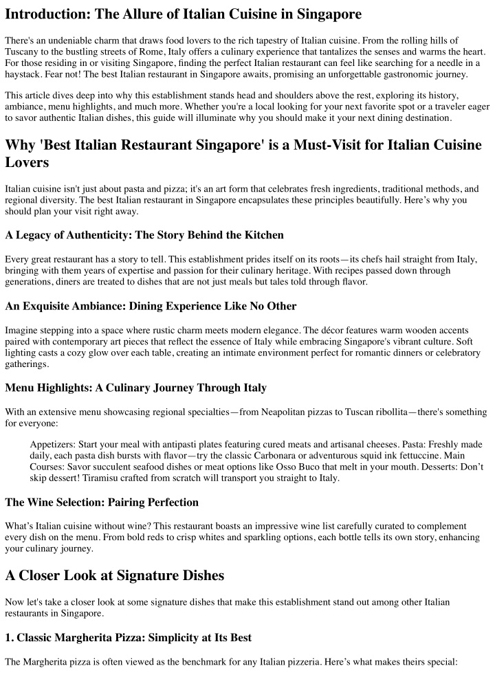 introduction the allure of italian cuisine