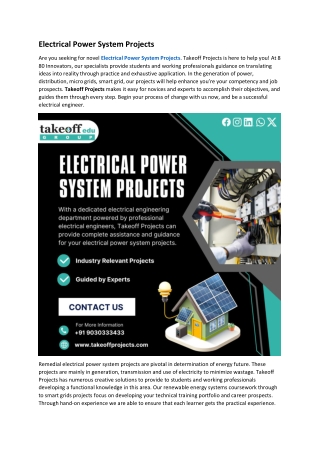 Electrical Power System Projects