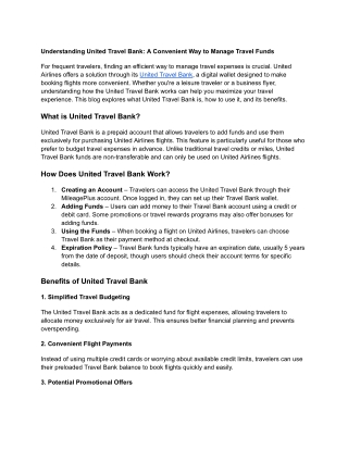 United Travel Bank