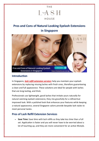 Pros and Cons of Natural Looking Eyelash Extensions in Singapore