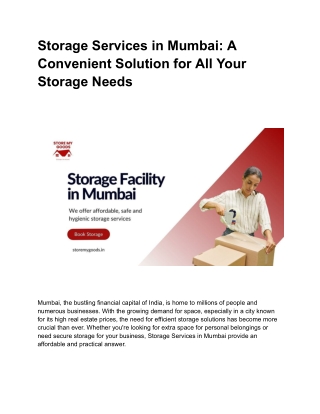 Storage Services in Mumbai_ A Convenient Solution for All Your Storage Needs