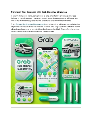 Transform Your Business with Grab Clone by Miracuves