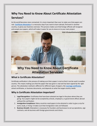 Why You Need to Know About Certificate Attestation Services