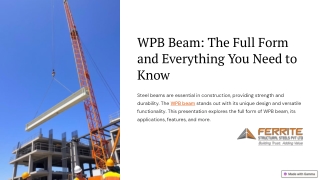 WPB Beam: Meaning, Full Form & Why It’s Essential in Construction
