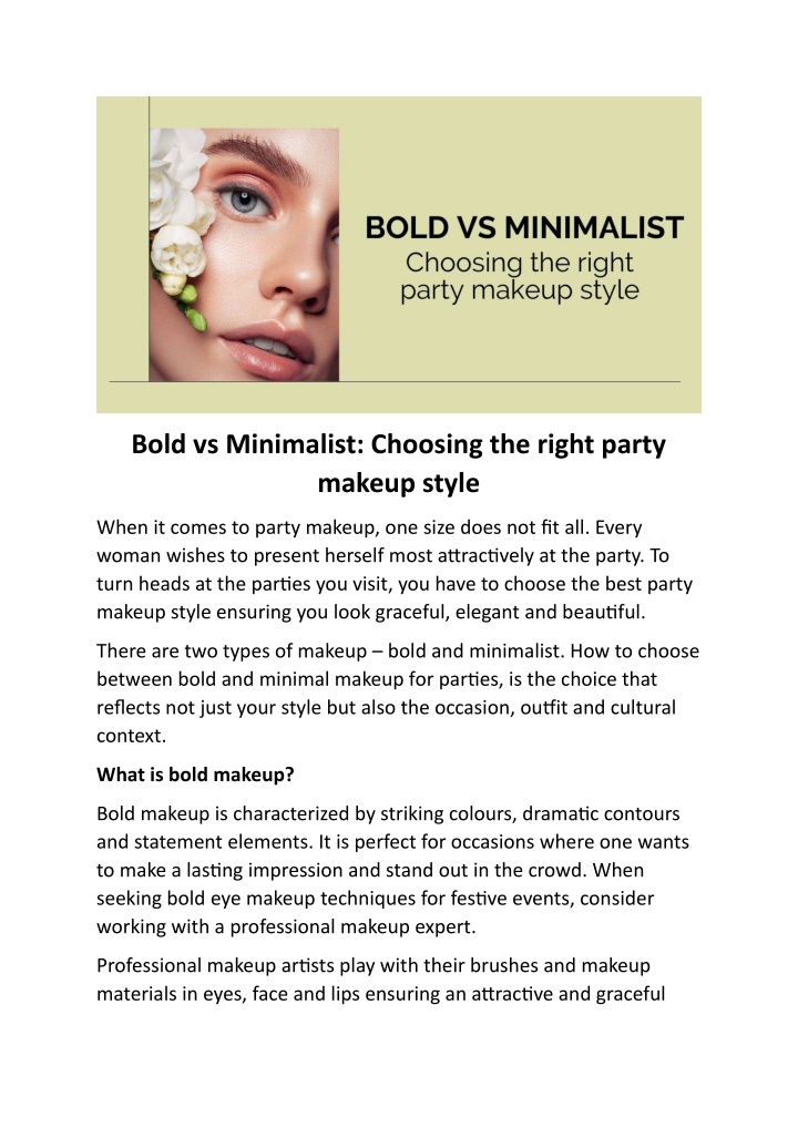 bold vs minimalist choosing the right party