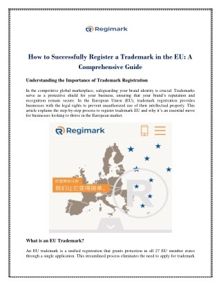 How to Successfully Register a Trademark in the EU A Comprehensive Guide