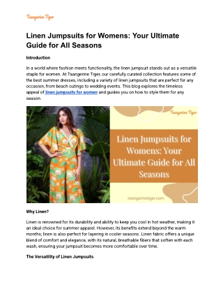 Linen Jumpsuits for Womens_ Your Ultimate Guide for All Seasons