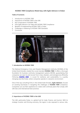 NCEMA 7000 Compliance Made Easy with Agile Advisor