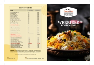 Dosa Hut Werribee Indian Restaurant Menu | Authentic Indian Delights