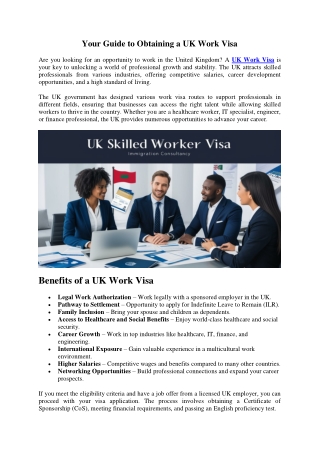 your guide to obtaining a uk work visa