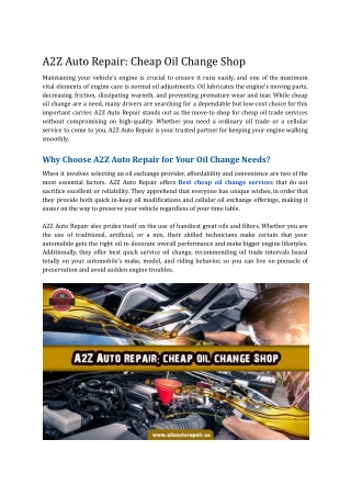 A2Z Auto Repair_ Cheap Oil Change Shop (1)
