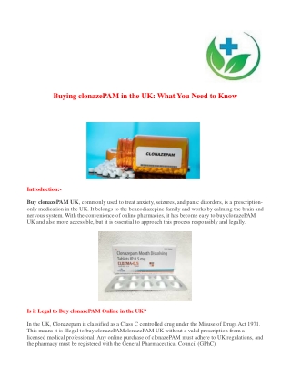 buying clonazepam in the uk what you need to know