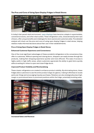 the pros and cons of using open display fridges