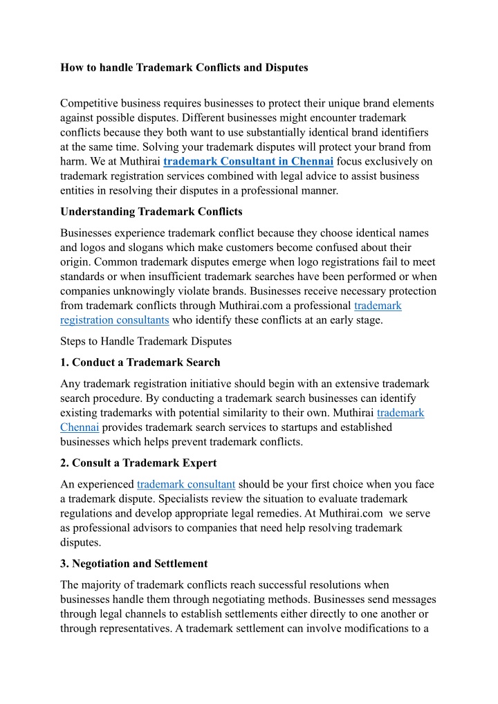 how to handle trademark conflicts and disputes