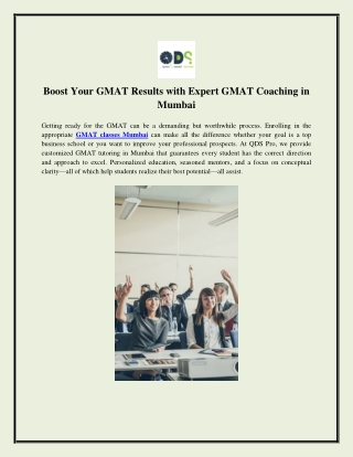 Boost Your GMAT Results with Expert GMAT Coaching in Mumbai