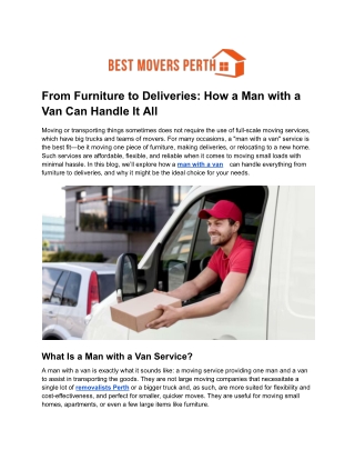 from furniture to deliveries how a man with