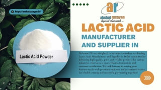 Lactic Acid Manufacturer and Supplier in Delhi
