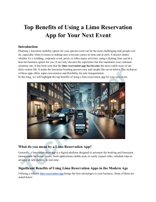 Using a Limo Reservation App for Your Next Event