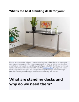 what s the best standing desk for you