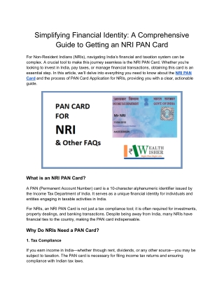 PAN Card Correction Form for NRIs - Easy Online Assistance