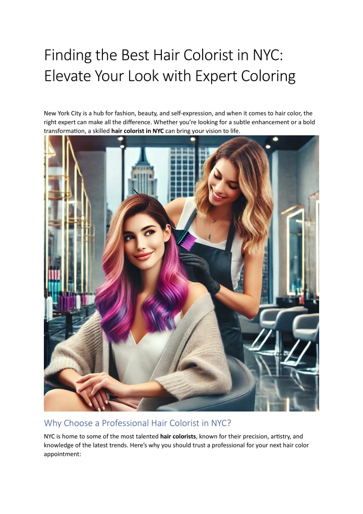 finding the best hair colorist in nyc elevate