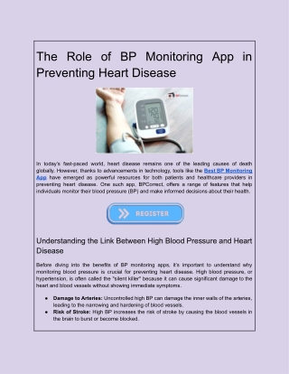 The Power of BP Monitoring Apps in Fighting Heart Disease