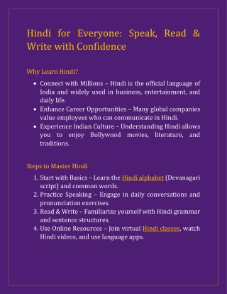 Hindi for Everyone- Speak Read Write with Confidence