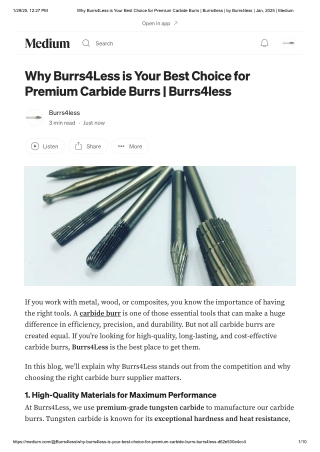 Premium Carbide Burrs _ Burrs4less