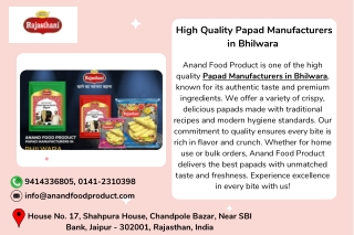 High Quality Papad Manufacturers in Bhilwara – Anand Food Product