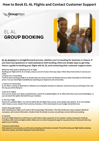 how to book el al flights and contact customer