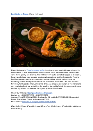 best buffet in thane planet hollywood