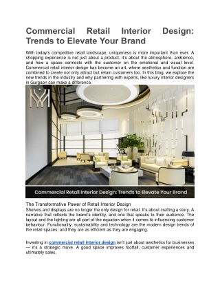 Commercial Retail Interior Design: Trends to Elevate Your Brand