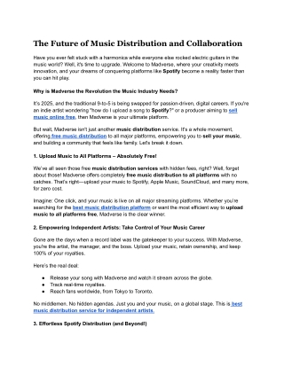 the future of music distribution and collaboration