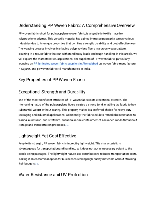 understanding pp woven fabric a comprehensive