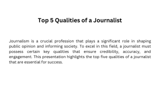 Patrick Mphephu and the Top 5 Qualities of a Journalist