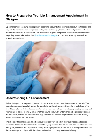How to Prepare for Your Lip Enhancement Appointment in Glasgow