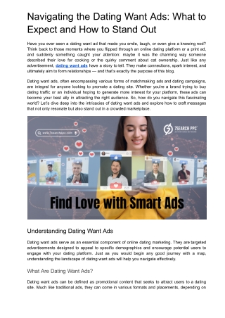 Navigating the Dating Want Ads: What to Expect and How to Stand Out