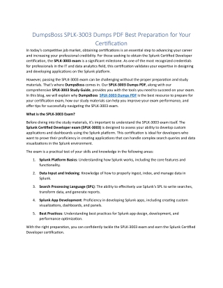 dumpsboss splk 3003 dumps pdf best preparation