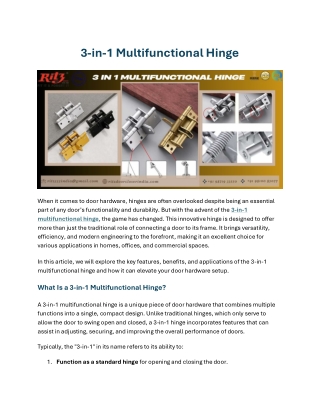 3 in 1 Multifunctional Hinges