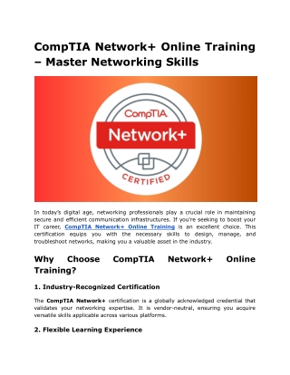comptia network online training master networking