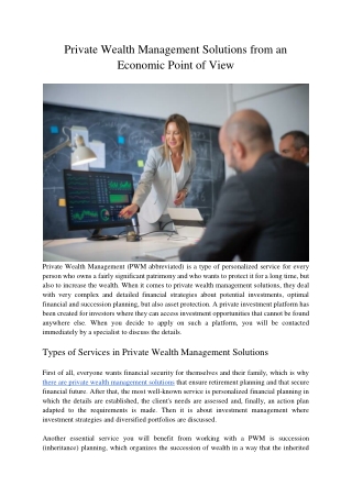 private wealth management solutions from