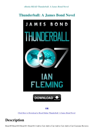 eBooks READ Thunderball A James Bond Novel