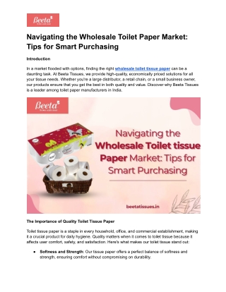 Navigating the Wholesale Toilet Paper Market_ Tips for Smart Purchasing