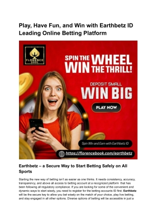 play have fun and win with earthbetz id leading