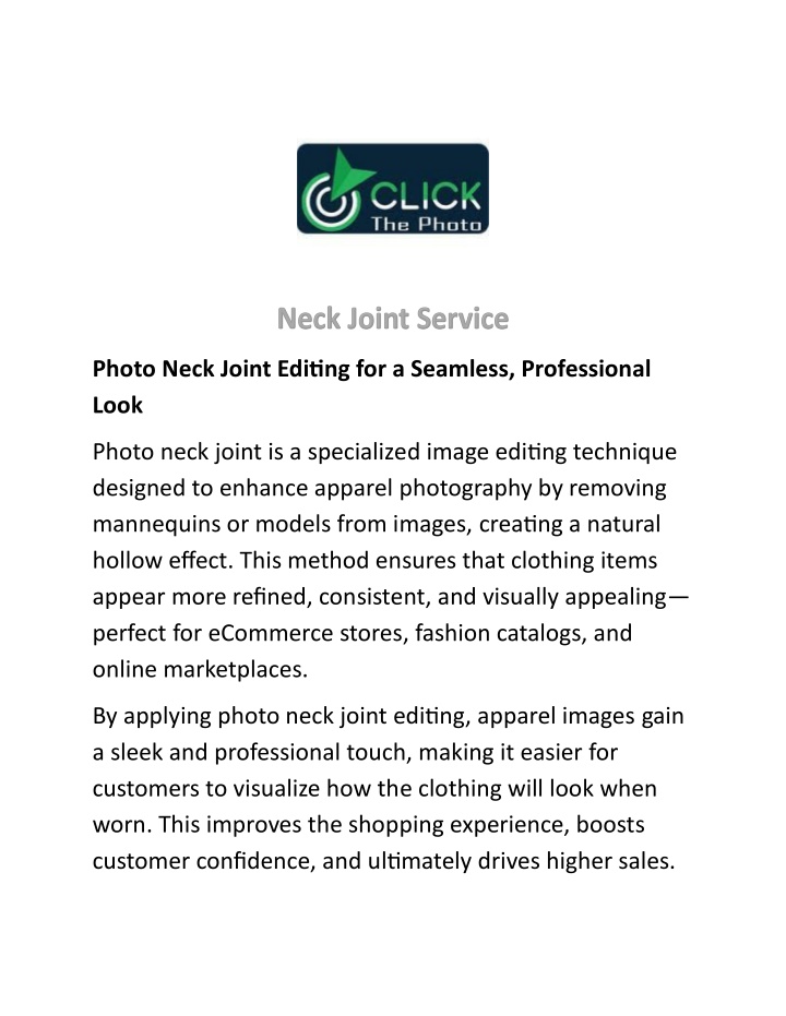 photo neck joint editing for a seamless