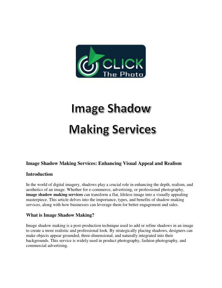 image shadow making services enhancing visual