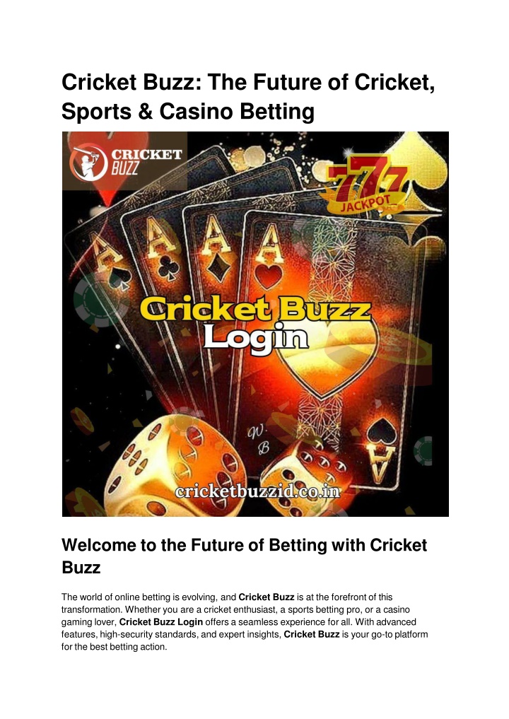 cricket buzz the future of cricket sports casino betting