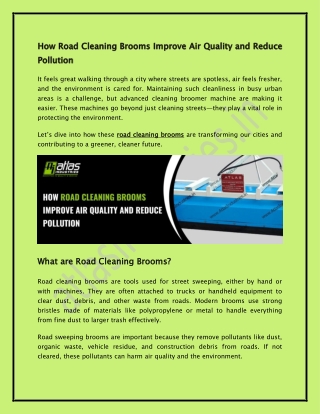 How Road Cleaning Brooms Improve Air Quality and Reduce Pollution
